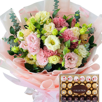 Flower and Ferrero Chocolate Gifts Vietnamese Women’s Day