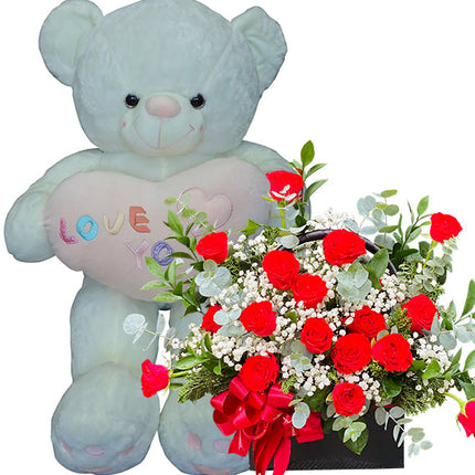 Flowers & Teddy Bear Xmas Combo Vietnam