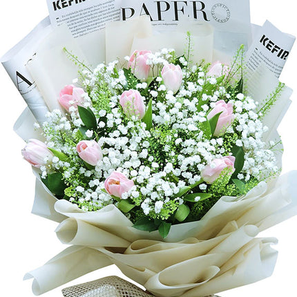 10 Baby Pink Tulips Bouquet Vietnam