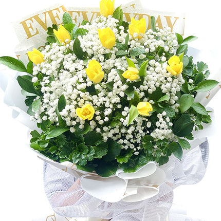 10 Yellow Tulips Bouquet Vietnam