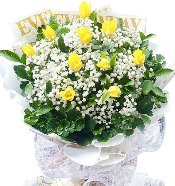 10 Yellow Tulips Bouquet Vietnam