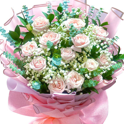 12 Peach Roses For Women's Day Vietnam