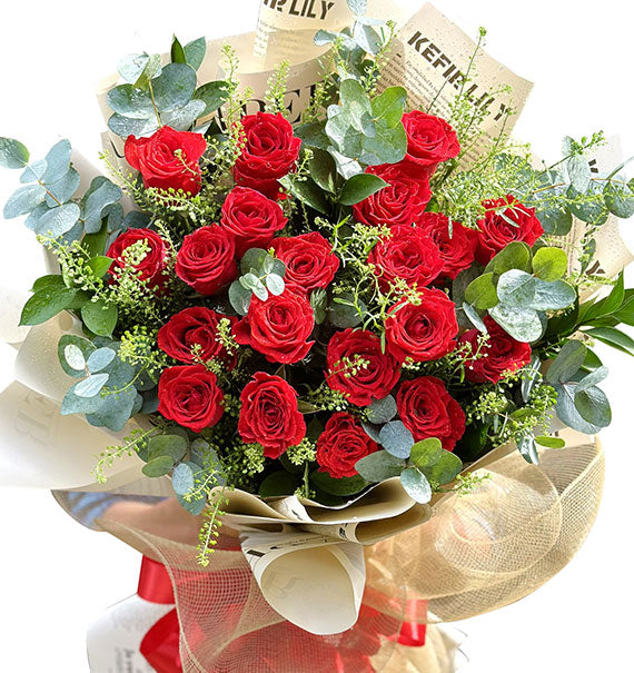 18 Red Roses Bouquet For Valentine Vietnam