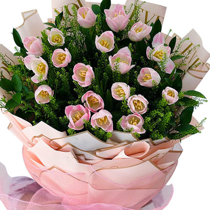 20 Baby Pink Tulips Bouquet Vietnam