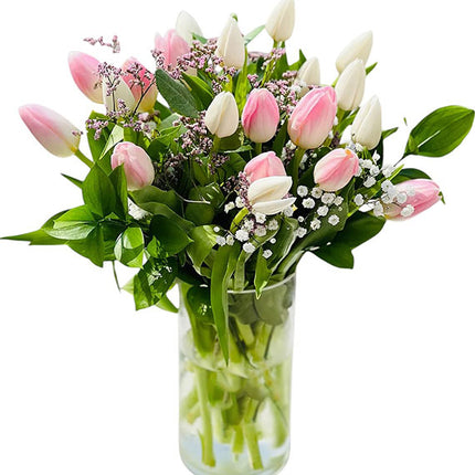 Vase Of 20 Tulips