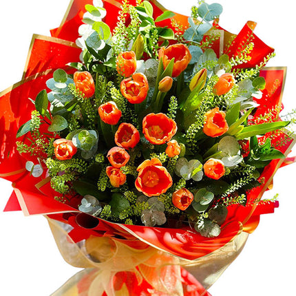 20 Orange Tulips Bouquet Vietnam