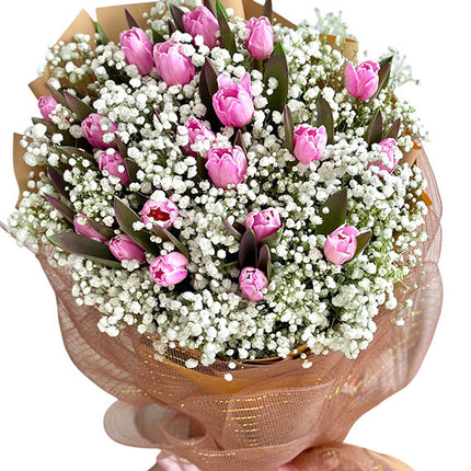 20 Pink Tulips Bouquet Vietnam