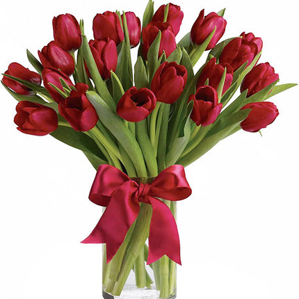Vase Of 20 Tulips