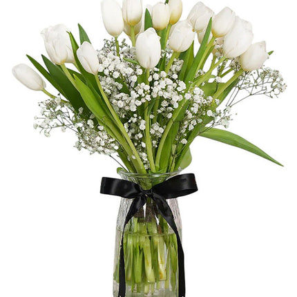 Vase Of 20 Tulips