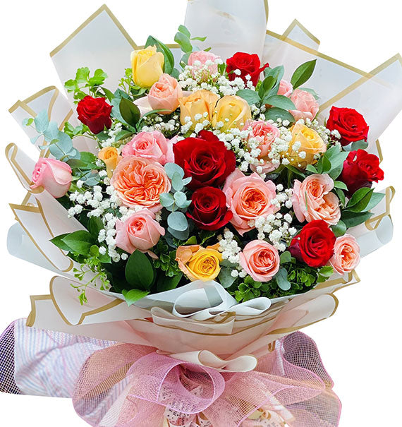 24 Mixed Roses Bouquet For Mother’s Day Vietnam