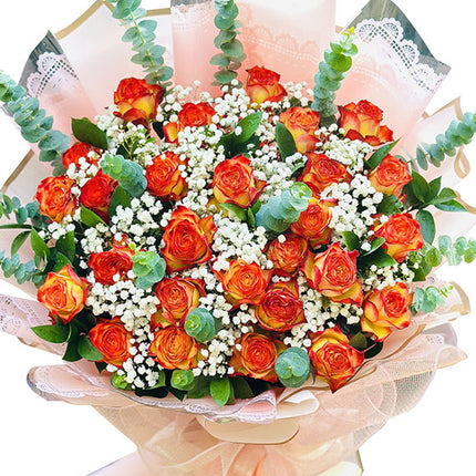 24 Orange Roses Bouquet For Valentine Vietnam