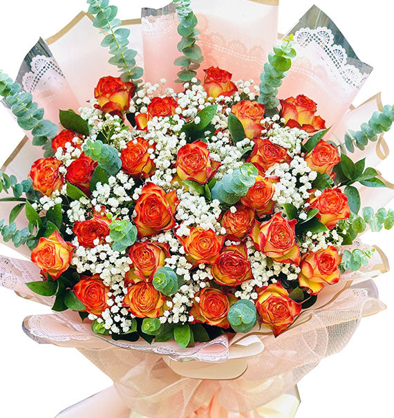 24 Orange Roses Bouquet For Valentine Vietnam
