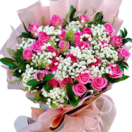24 Pink Roses Bouquet For Mother’s Day Vietnam