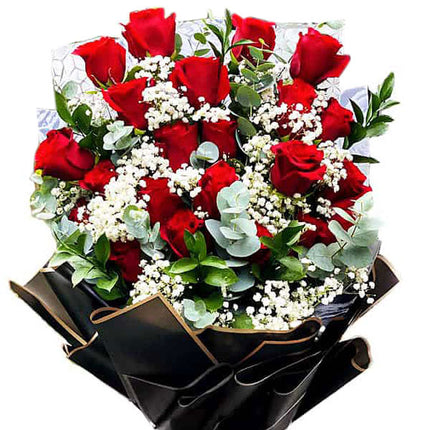 24 Red Ecuador Roses Bouquet Vietnam
