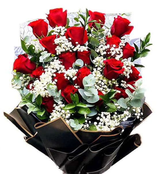 24 Red Ecuador Roses Bouquet Vietnam