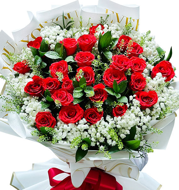 24 Red Roses Bouquet For Mother’s Day Vietnam