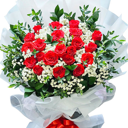 24 Red Roses Bouquet For Valentine Vietnam