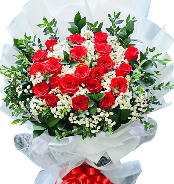 24 Red Roses Bouquet For Valentine Vietnam