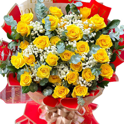 24 Yellow Roses For Women's Day Vietnam