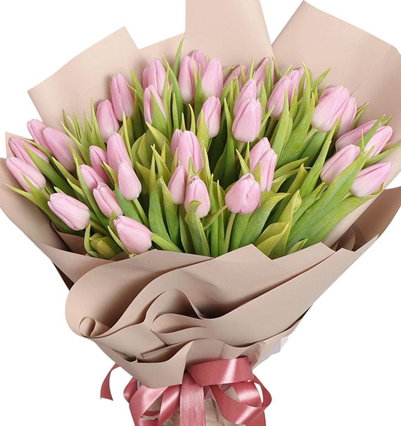 30 Baby Pink Tulips Bouquet Vietnam
