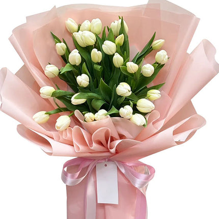 30 White Tulips Bouquet Vietnam