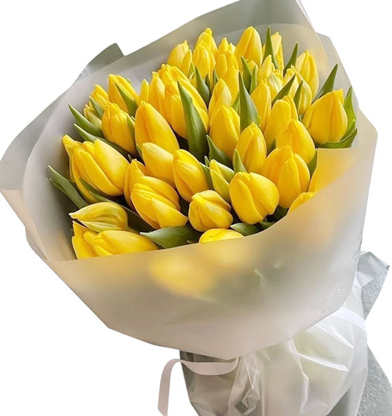 30 Yellow Tulips Bouquet Vietnam