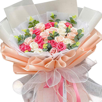 36 Mixed Waxed Roses Bouquet Vietnam