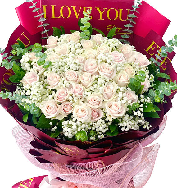 36 Peach Roses For Women's Day Vietnam