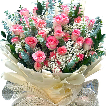 36 Pink Roses Bouquet For Mother’s Day Vietnam