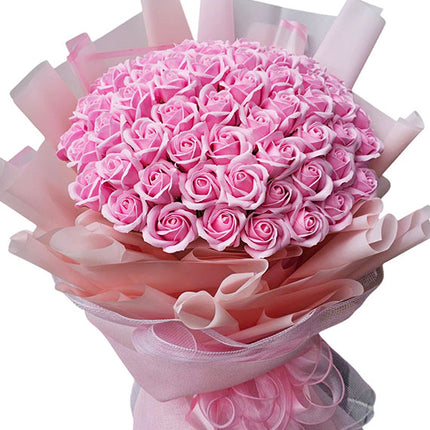 36 Pink Waxed Roses Bouquet Vietnam
