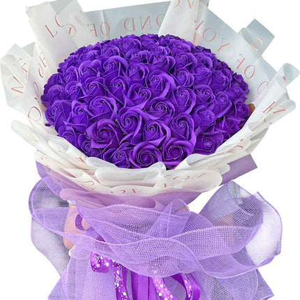 36 Purple Waxed Roses Bouquet Vietnam
