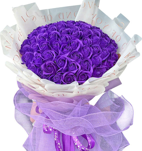 36 Purple Waxed Roses Bouquet Vietnam