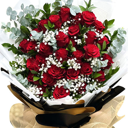 36 Red Ecuador Roses Bouquet Vietnam