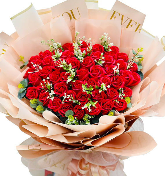 36 Red Waxed Roses Bouquet Vietnam