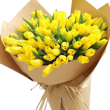 40 Yellow Tulips Bouquet Vietnam