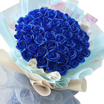 48 Blue Waxed Roses For Women's Day Vietnam