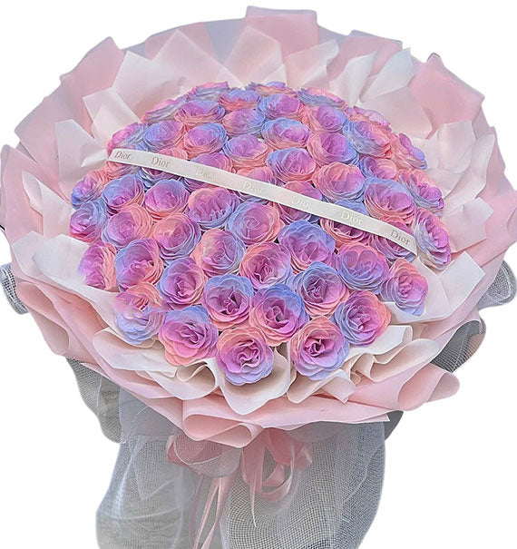48 Galaxy Waxed Roses Bouquet Vietnam