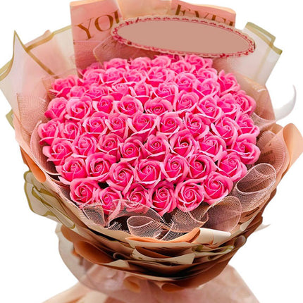 48 Magenta Waxed Roses Bouquet Vietnam