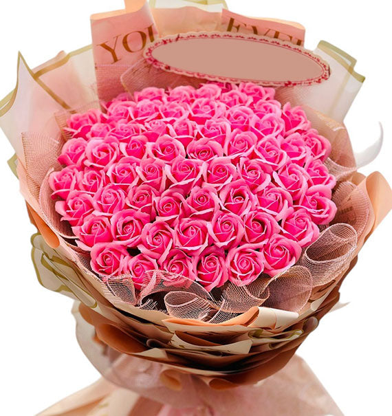 48 Magenta Waxed Roses Bouquet Vietnam