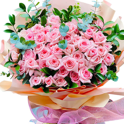 48 Pink Roses Bouquet For Mother’s Day Vietnam