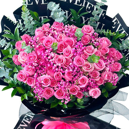 48 Pink Roses For Women's Day Vietnam