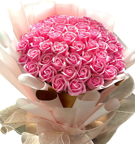 48 Pink Waxed Roses For Women's Day Vietnam