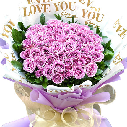 48 Purple Roses Bouquet For Mother’s Day Vietnam