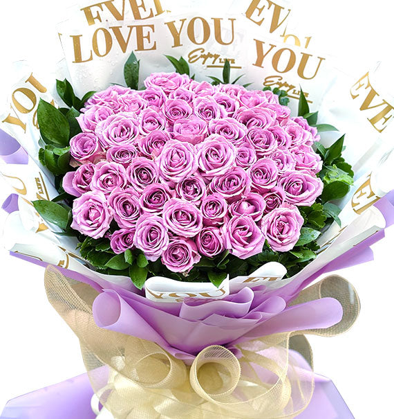 48 Purple Roses Bouquet For Mother’s Day Vietnam