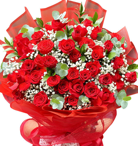 48 Red Roses Bouquet For Valentine Vietnam