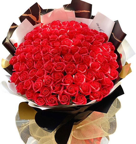 48 Red Waxed Roses Bouquet Vietnam