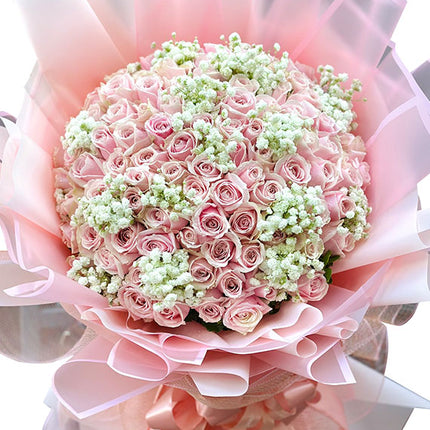 99 Peach Roses For Women's Day Vietnam