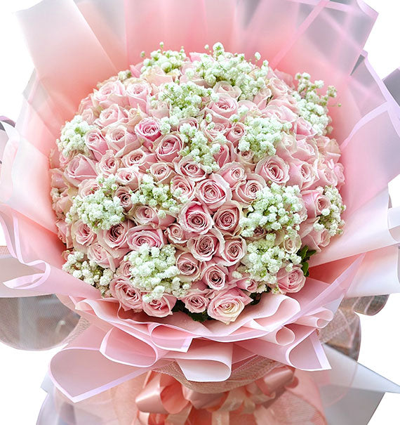 99 Peach Roses For Women's Day Vietnam