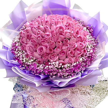 99 Pink Roses Bouquet For Mother’s Day Vietnam