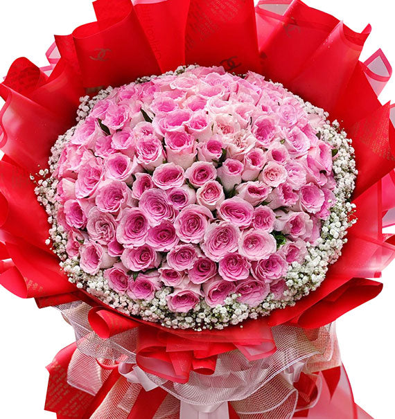 99 Pink Roses Bouquet For Valentine Vietnam